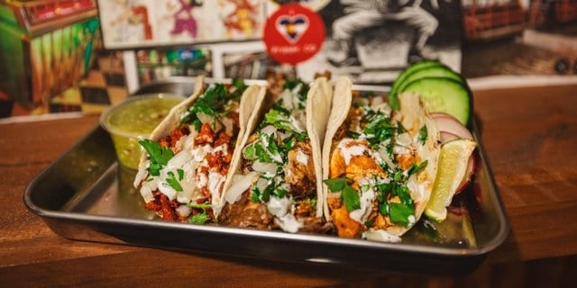 Small Taco Bar W/ Rice & Beans.