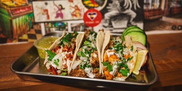 Large Taco Bar W/ Rice & Beans.